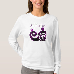 Camiseta Astrologia roxa do horóscopo do Aquário do sinal
