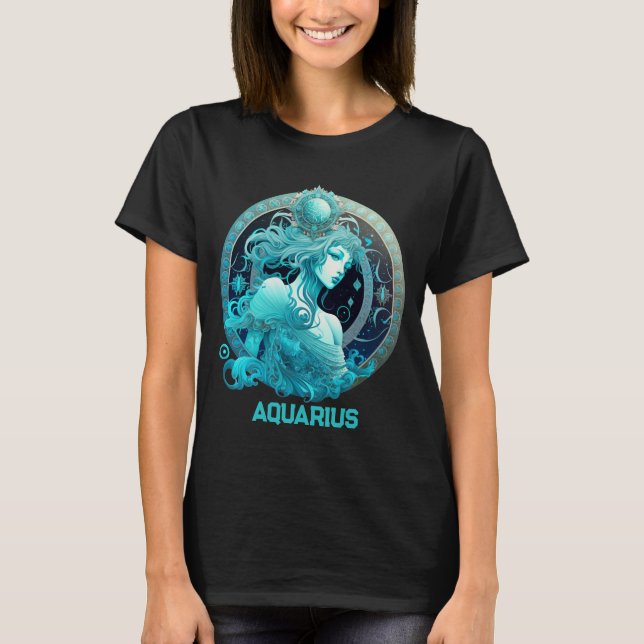 Camiseta Astrologia Zodiac Personalizada Aquarius Astrology (Frente)