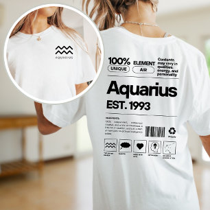 Camiseta Astrologia Zodiac Personalizada de Aquarius Astrol