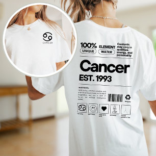 Camiseta Astrologia Zodiac Personalizada do cancer Astrolog