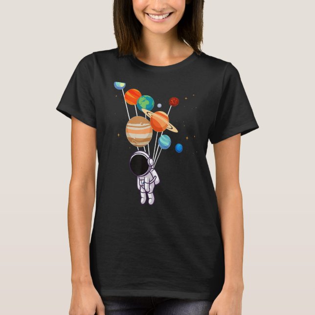 Camiseta Astronau Solar System Space Girls Boys (Frente)