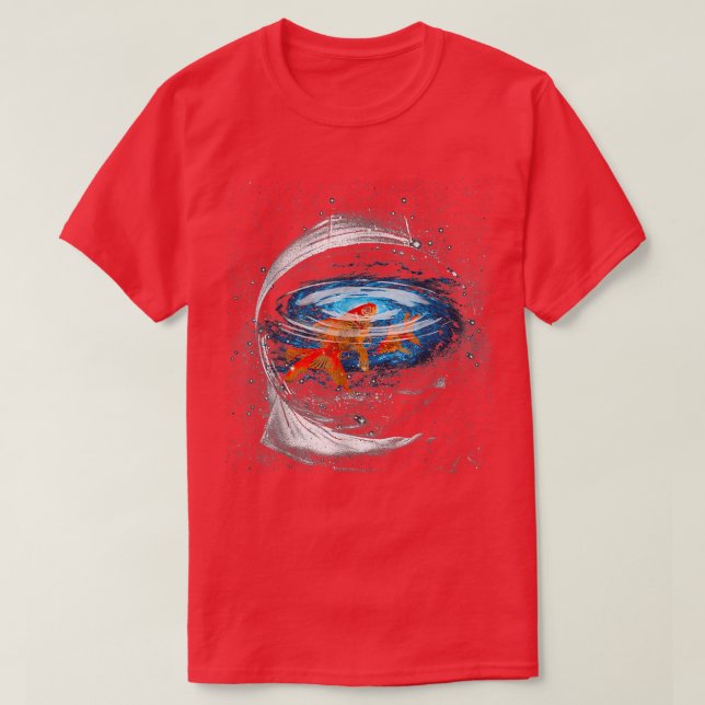 Camiseta Astronaut And The Goldfish Astronaut Helmet Spacem (Frente do Design)