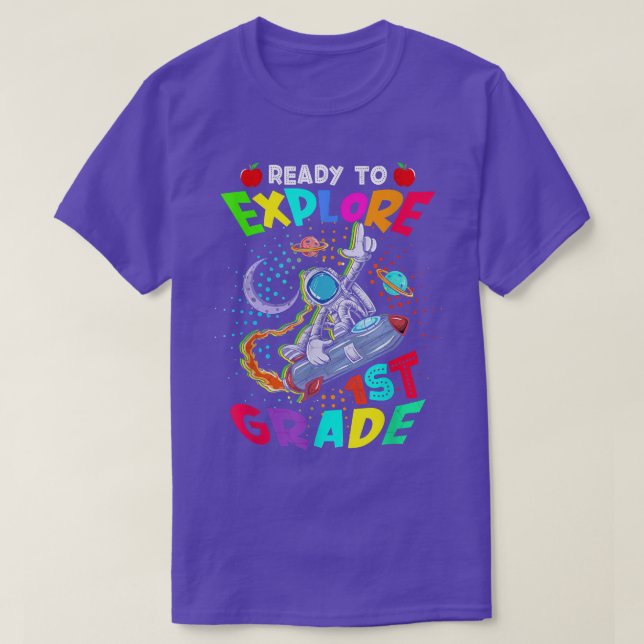 Camiseta Astronaut Back to School shirt Ready To Explore 1s (Frente do Design)