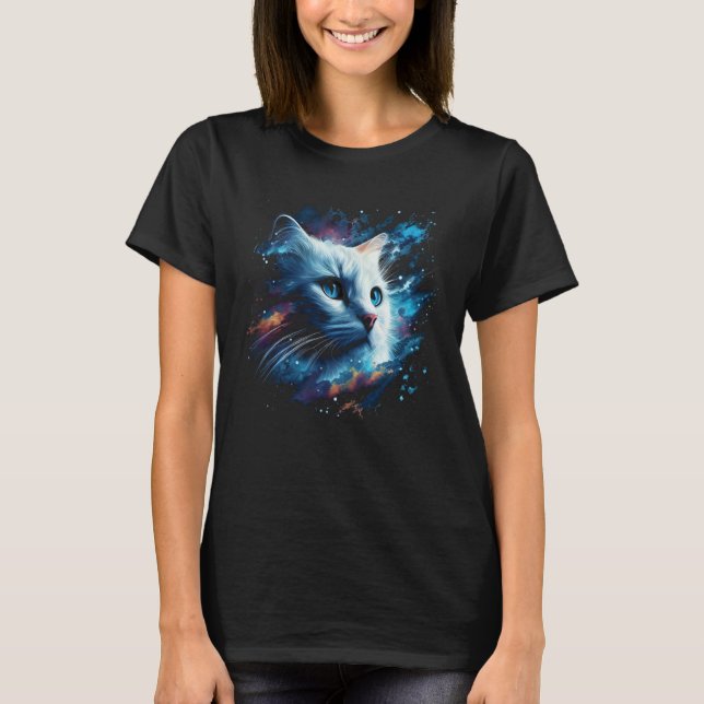 Camiseta Astronaut Cat or  Space Cat on Galaxy Cat (Frente)