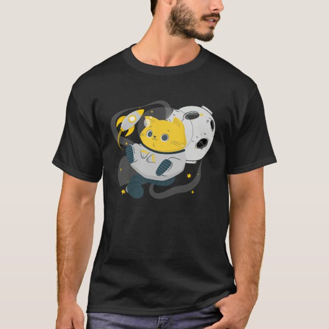 Camiseta Astronaut Cat Or  Space Cat On Galaxy Kitten (Frente)