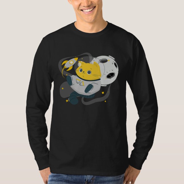 Camiseta Astronaut Cat Or  Space Cat On Galaxy Kitten (Frente)