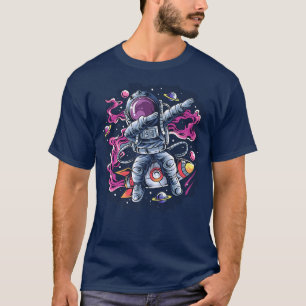 Camiseta Astronaut Dabbing Dance Space Rocket with Stars Pl