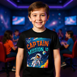 Camiseta Astronaut Deep Space Planets Birthday Boy Captain