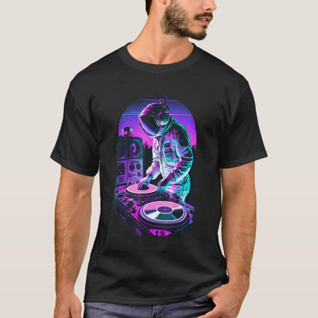 Camiseta Astronaut DJ DJing in Space EDM cool Graphic Vapor (Frente)