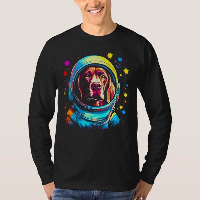 Camiseta Astronaut Dog German Shorthaired Pointer (Frente)