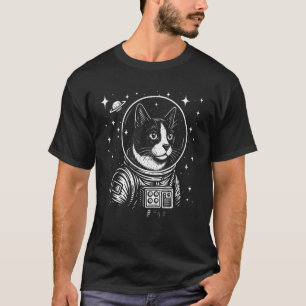 Camiseta Astronaut Gato de Smoking Espaço Galáxia Amantes d