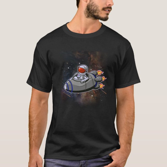 Camiseta Astronaut in Rocket to the Moon Outer Space by Neb (Frente)
