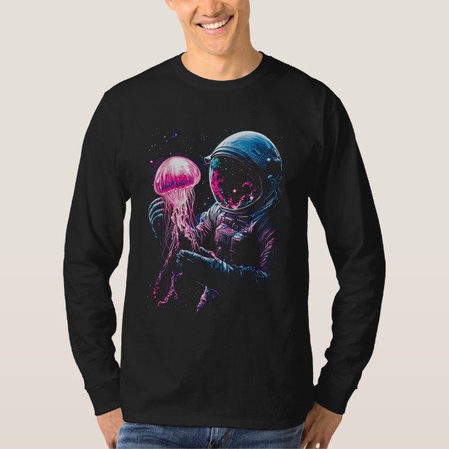 Camiseta Astronaut Jellyfish Outer Space Explorer Galaxy Sc (Frente)