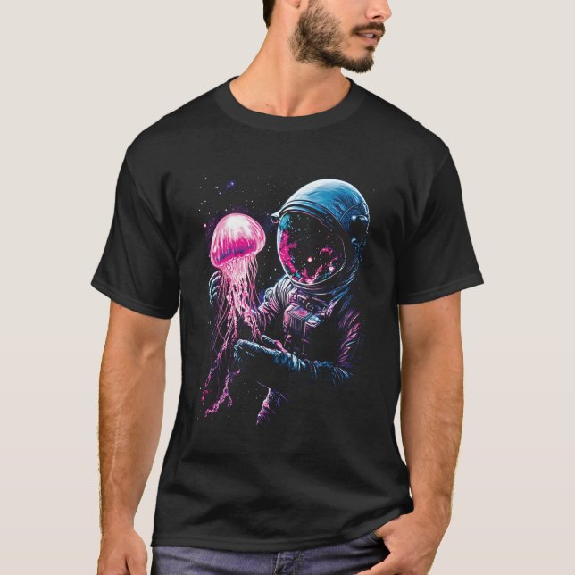 Camiseta Astronaut Jellyfish Outer Space Explorer Galaxy Sc (Frente)