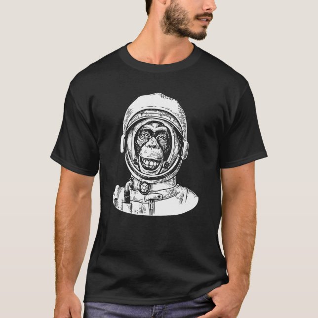 Camiseta Astronaut Monkey Astronomy Space Women Men (Frente)