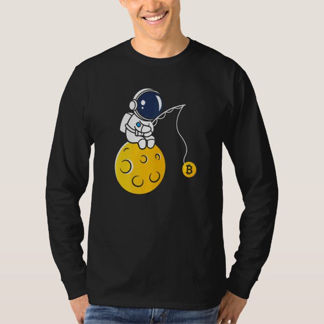 Camiseta Astronaut Moon Fishing BTC Crypto Cryptocurrency B (Frente)