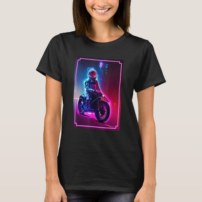 Camiseta Astronaut On A Motorcycle   Space and Science Fict (Frente)