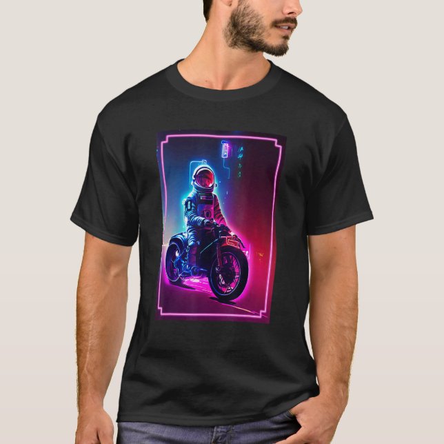 Camiseta Astronaut On A Motorcycle   Space and Science Fict (Frente)