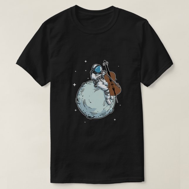 Camiseta Astronaut Playing Cello Music Cello Lover Gift (Frente do Design)