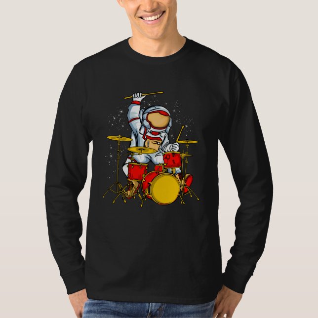 Camiseta Astronaut Plays Drummer Galaxy Space Children (Frente)