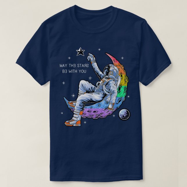 Camiseta Astronaut Pride Space Man On The Moon LGBT+  (Frente do Design)