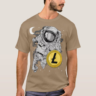 Camiseta Astronaut Reaching LiteCoin LTC Coin To The Moon C