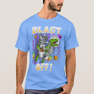 Camiseta Astronaut Riding A Rainbow Farting Dinosaur in Spa