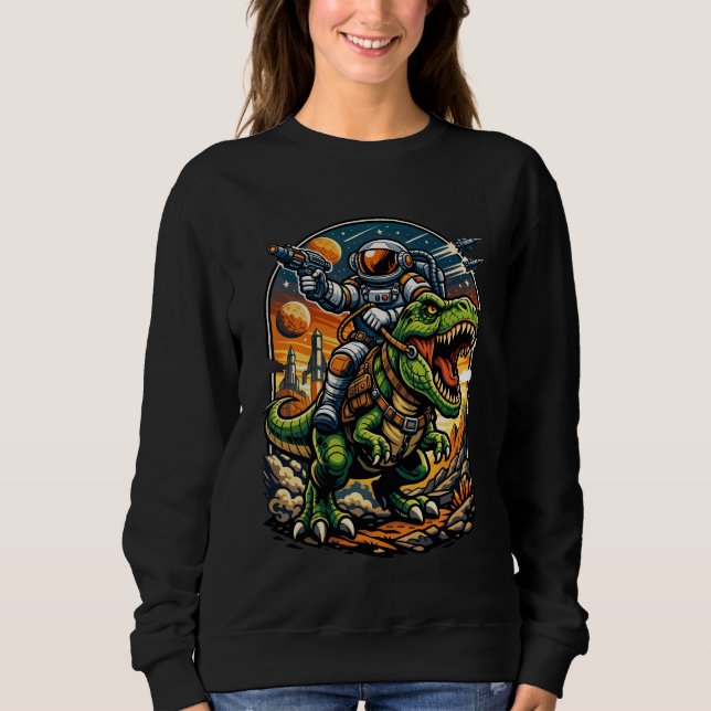 Camiseta Astronaut Riding a T-Rex – Epic Space Dinosaur (Frente)