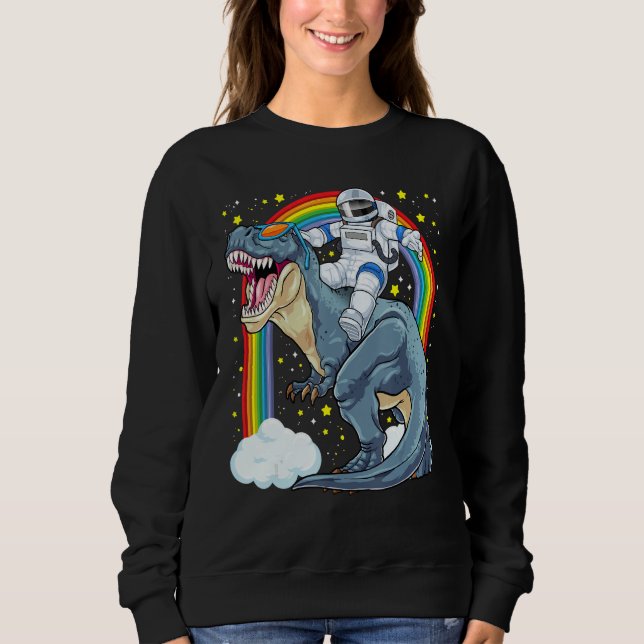Camiseta Astronaut Riding Dinosaur Rex Astro Space Dino Pre (Frente)