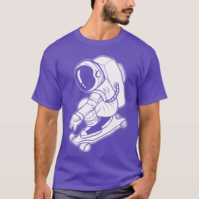 Camiseta Astronaut Skateboard Athlete or Sports Lover Gift  (Frente)