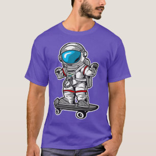 Camiseta Astronaut Skating On Skateboard Kid Men Women