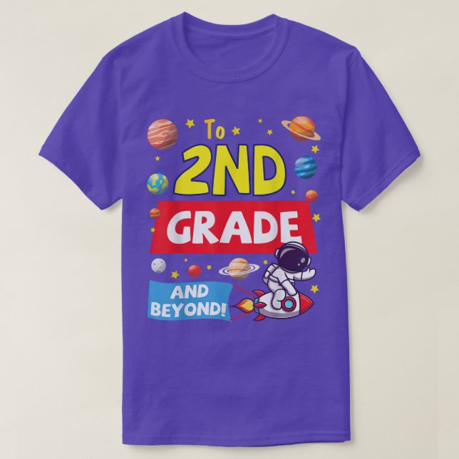 Camiseta Astronaut Student Happy Back School To 2nd Grade A (Frente do Design)
