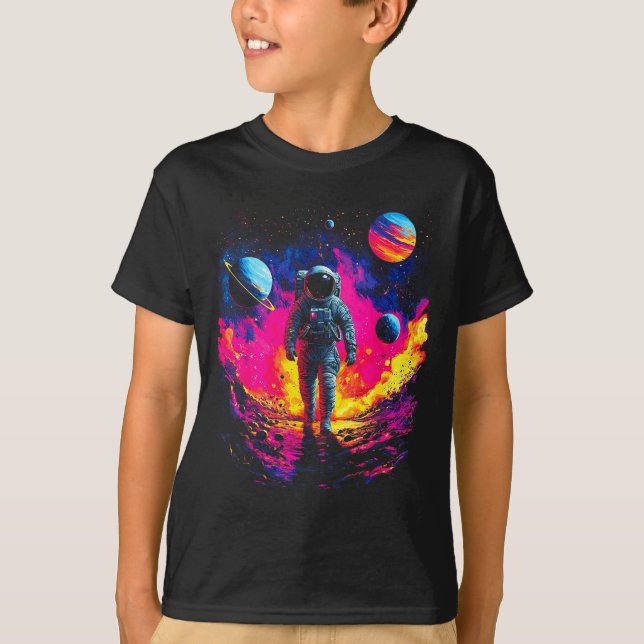 Camiseta Astronaut Walking In Galaxy Outer Space Explorer S (Frente)