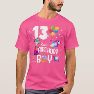 Camiseta Astronauta 13 Birthday Boy Space 13 Anos