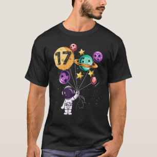 Camiseta Astronauta 17º Astronauta Meninos Aniversário Espa