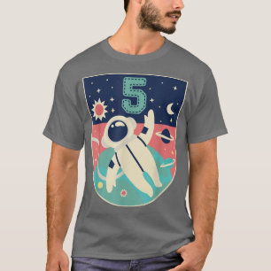 Camiseta Astronauta 5 Bday Pa, Garoto De 5 Anos De Idade