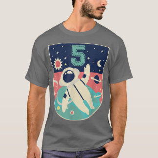 Camiseta Astronauta 5 Bday Pa, Garoto De 5 Anos De Idade