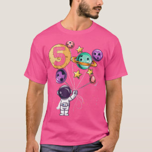 Camiseta Astronauta 5 Birthday Boys Girls Space lover 5 Ye
