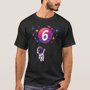 Camiseta Astronauta 6 Astronauta de Menino de Aniversário, 