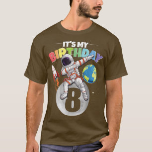 Camiseta Astronauta 8º Astronauta Garota de Aniversário 8 A