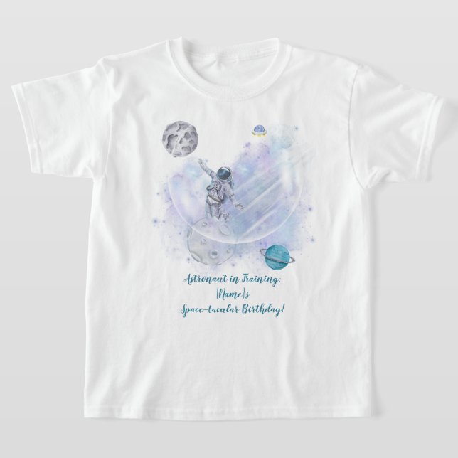Camiseta Astronauta Adventure: Celebração Cósmica de [Nome] (Postura )