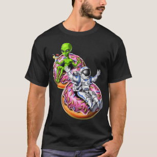Camiseta Astronauta Alien Montando Donut