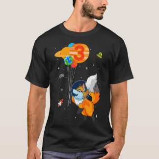 Camiseta Astronauta aniversário de 3 anos Fox Astronauta
