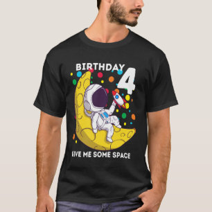 Camiseta Astronauta Aniversário de 4 anos Espaço Amoroso
