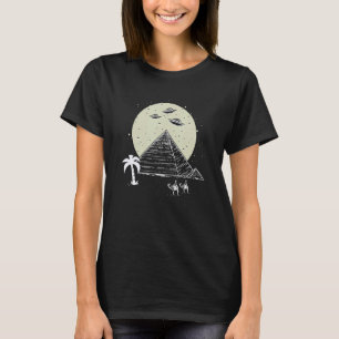 Camiseta Astronauta Antigo Egípcio Pirâmide UFO Conspiração