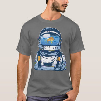 Camiseta Astronauta Astral De Peixe Design Cósmico Para Esp