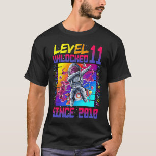 Camiseta Astronauta Astronauta de Aniversário de 11 Nível 1