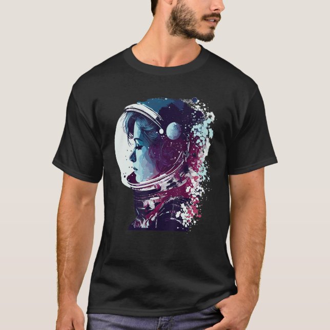 Camiseta Astronauta Astronomia Espacial da Mulher Astronomi (Frente)