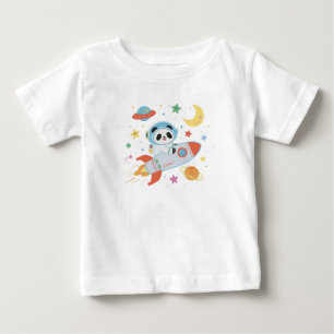 Camiseta Astronauta azul e laranja Panda