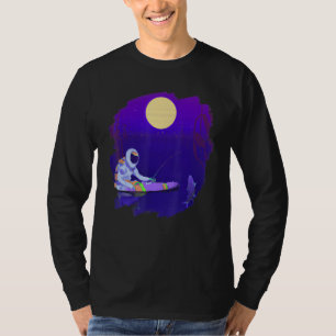 Camiseta Astronauta Barcos de Pesca Espacial Oceano lago Pe